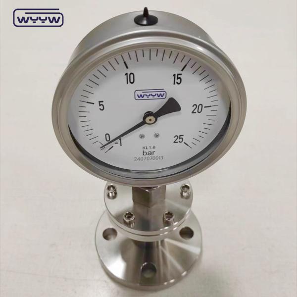 Diaphragm Seal Pressure Gauge 10 Bar Ss316 Glycerine Filled For Chemical Oil And