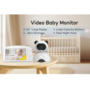 5.5 Inch Lcd Baby Video Monitor Two Way Audio Talk Ir Night Vision Baby Monitor
