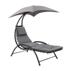 China Outdoor Metal Fabric Beach Patio Garden Hammock Swing Chair with Canopy 118*171*165 CM factory