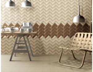 China 75x150mm Beveled Edge 3d Inkjet Printed Tile , 50M2 Floor Decor Subway Tile factory
