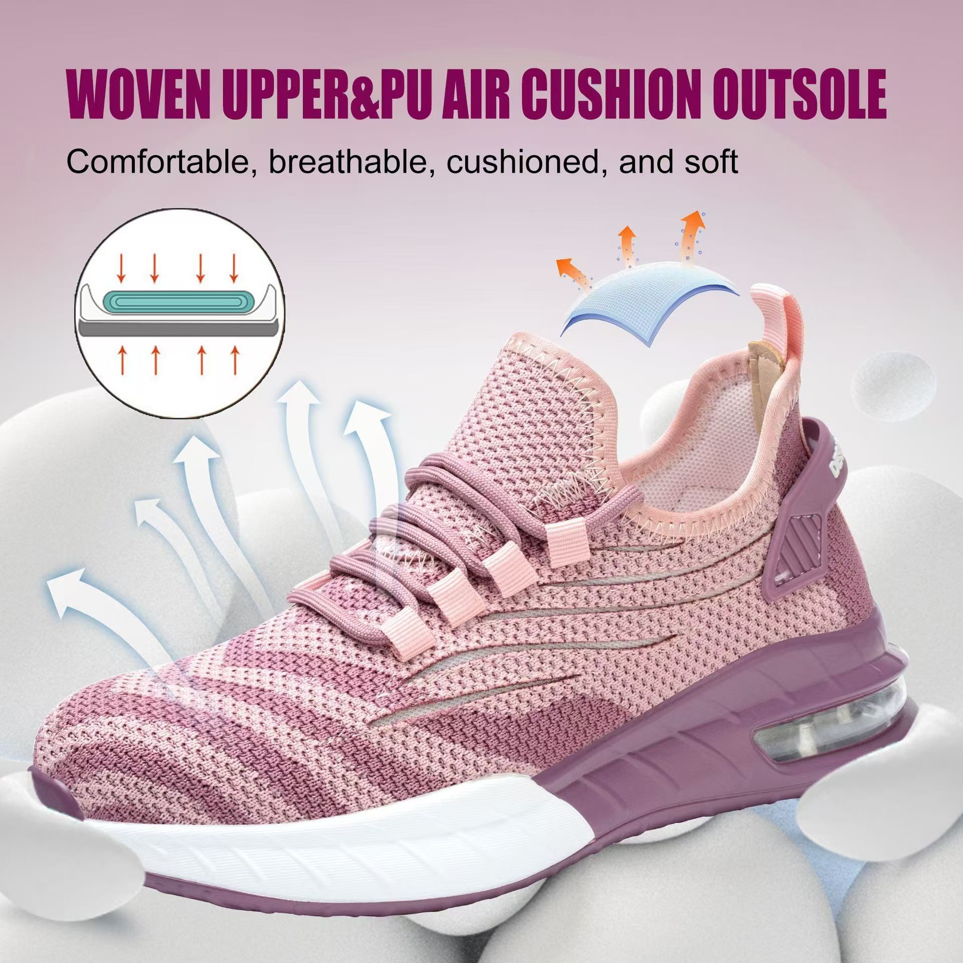 Pink Office Steel Toe Shoes Slip Resistant Sport Shoes For Women