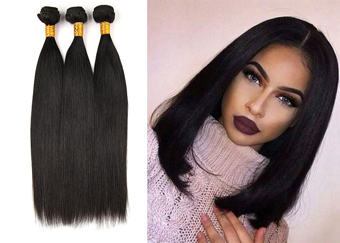 Brazilian Virgin Human Hair Extensions Silky Straight 10 Inch 20 Inch 30 Inch Soft Touch