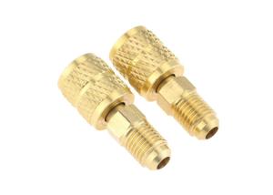 China Refrigerant Retrofit Brass Quick Coupler Adapter 1/4&quot; Male Flare 5/16&quot; Female factory