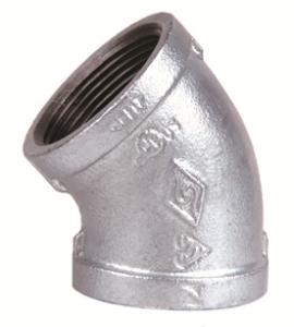 China malleable iron pipe fitting 45 degree elbow factory