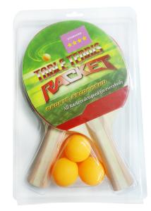 China Professional Performance Table Tennis Set Blister Packing With 3 Yellow Balls / 2 Bats factory