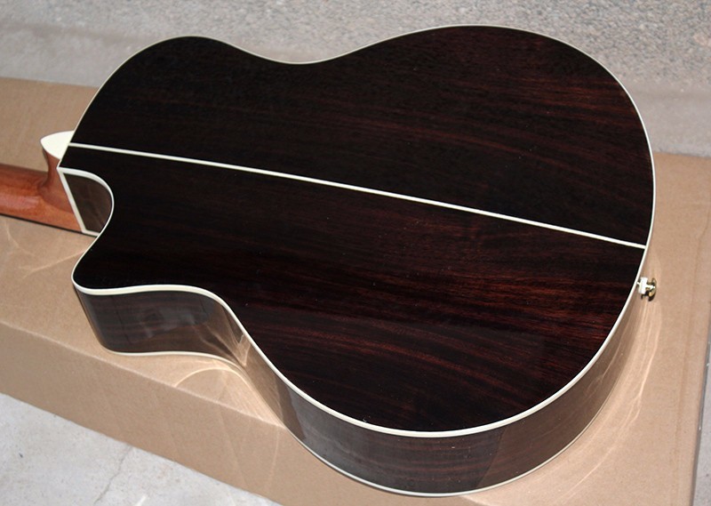 Wholesale- Factory custom 41'' 20 frets 916 cutaway body natural wood color acoustic guitar with solid top,golden tuners
