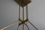 Contemporary Fulcrum Pendant Chandelier with Brass Finish and Crystal Accents
