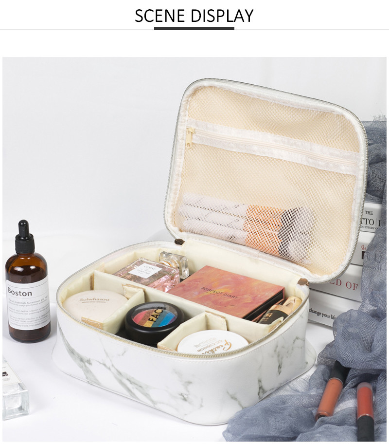Luxury Beauty Custom Marble Makeup Bag Set Waterproof Wash Bag