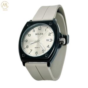 China Hot Saling Simple Classic Casual Black Bezel Quartz Wristatch With Silicone Strap factory