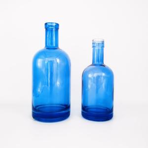China 300ml 500ml 750ml Blue Glass Liquor Bottles for Bar Super Flint Glass Material Choice factory