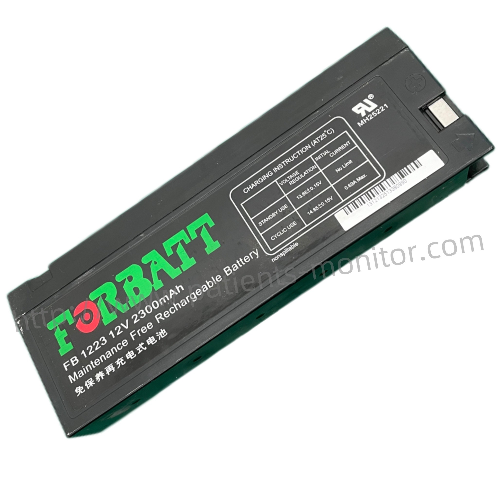 PHiliph Goldway UT6000A Patient Monitor Rechargeable Battery FB1223 Maintenance Free 12V 2300mAh