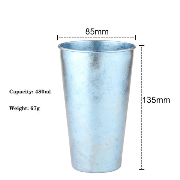 Colorful Single Wall Titanium Beer Cup Outdoor Coffee Mugs 480ml Capacity