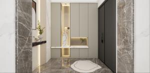 China Mint Green Stainless Steel Entryway Storage Cabinet With Central Display Space factory