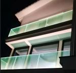 Outdoor Aluminum U Channel Glass Railing Lightweight With LED Light ‌