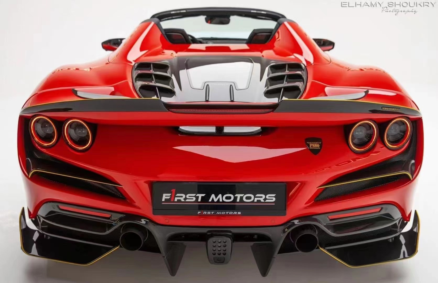 Auto Parts for Ferrari F8 Carbon Fiber Body Kit F8 Upgrade MSY Style Front Shovel Diffuser Spoiler Side Skirt Body Kit