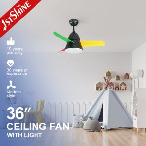 China Bedroom Brushless Dimmable LED Ceiling Fan With Remote RoHS Certification factory
