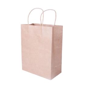 China Customized Flat Handle Biodegradable Paper Bag Eco Friendly 280mm Logo Print factory