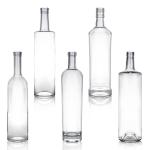 Classic Round Glass Spirits Bottle with Customized Logo and Cork Stopper
