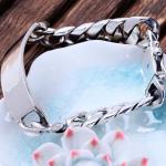Men Heavy Sterling Silver Chunky Chain Link ID Bracelet (056607)
