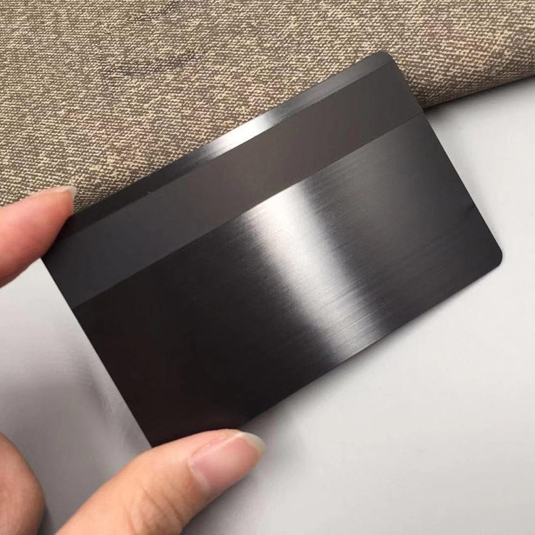 Matte black stainless steel magnetic stripe blanks metal card