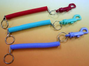 China 2.5mm Rope Diametre Key Coil with Belt Clip in Different Colors 500pcs MOQ factory