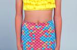 3PCS Sets Toddler Swimmable Mermaid Tail For Boys / Girls Flexible Elastic