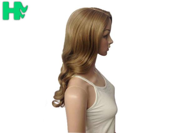 Deep Wave Dark Blonde Color Long Synthetic Wigs 24 Inch Heat Resistant Fiber