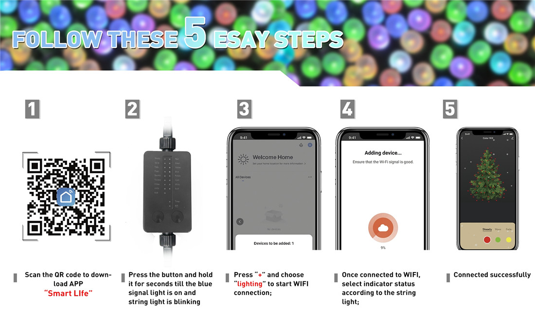 Voice Controlled 100L App String Light