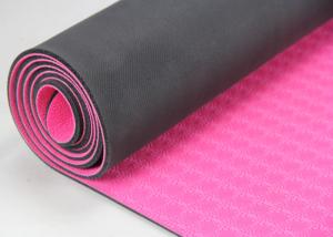 China Durable Gym Exercise Mat , TPE Surface Yoga Sweat Mat Unique Texture factory