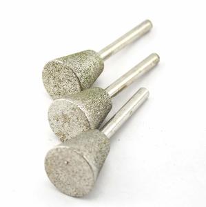 China 25mm Inverted Cone Diamond Burr Bits Masonry Carving Tools For Gem Stone factory