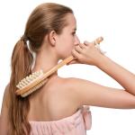 Wooden Long Handle Body Brushes Natural Bristles Brushes