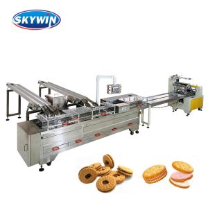 China ISO Single Row Ice Cream Biscuit Sandwich Machine With Packing Line factory