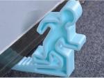 Funny Design Glass Door Stopper , Soft Plastic Man Glass Shower Door Holder PVC