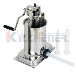China Vertical Stainless Steel Manual Sausage Stuffer w / 3 Stuffing Tubes 5LB 10LB 15LB factory