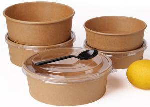 China 1000ML MICROWAVABLE DISPOSABLE KRAFT SOUP BOWLS BIODEGRADABLE SALAD BOWLS FOR TAKE AWAY FOOD CONTAINER factory