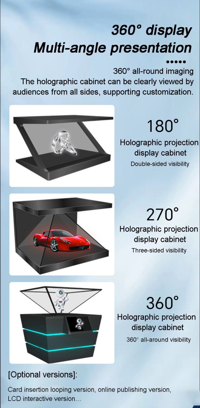 Advanced Holographic Transparent Screen Display Cabinets Custom 360-Degree Three-Dimensional Touch Display Android OS