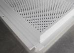 Metal Beveled Edge Perforated Ceiling Tiles Suspended Black Groove Carrier For