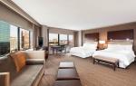 Hotel Room Large Bedroom Walnut wood King size Bed Luxury Nightstand and Marble