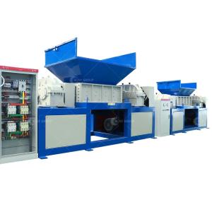 China Waste Plastic Tires Shredder Recycling Scrap And Double Shaft Shredder Aluminum Cans Shredder factory