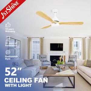 China Switch Remote Control 52 Inch LED Ceiling Fan with 3 Solid Blades and LED Lights factory