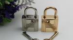 Fashion nickel color zinc alloy metal bag decorative lock with key for handbags