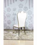 White PU wholesale banquet chairs wedding stainless steel gold chair