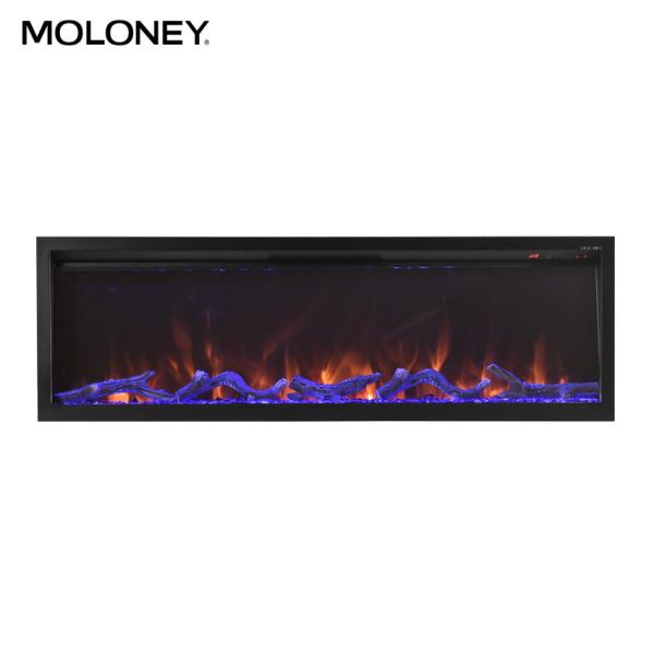 China 95" 240cm Built In Electric Fireplace Adjustable Thermostat Three Dimming LED Light factory