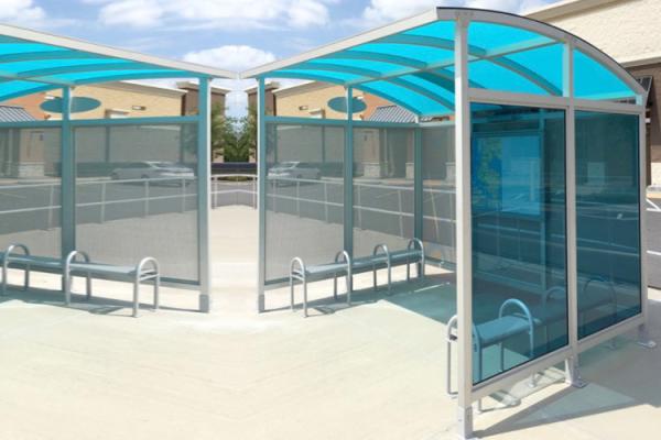 Personalized Stainless Steel Bus Shelter Holistic Design Whole Height 2.5-2.8
