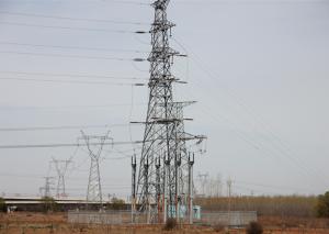 China Galvanized Electricity Pylons , Transmission Steel Tower for Power Overhead Line factory
