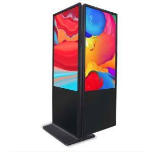 Double Sides Indoor Portable LCD Information Kiosk LCD Poster Display With Wifi