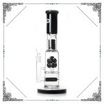 Grace Straight Tube Glass Smoking Water Pipe With Black Inline Perc Bongs 13‘’