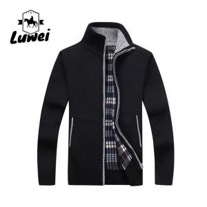 China Autumn Thicken Plus Polyester Black Thick Velvet Sweater Utility Male Clothing Casual Knitwear Jackets Cardigan Coats factory