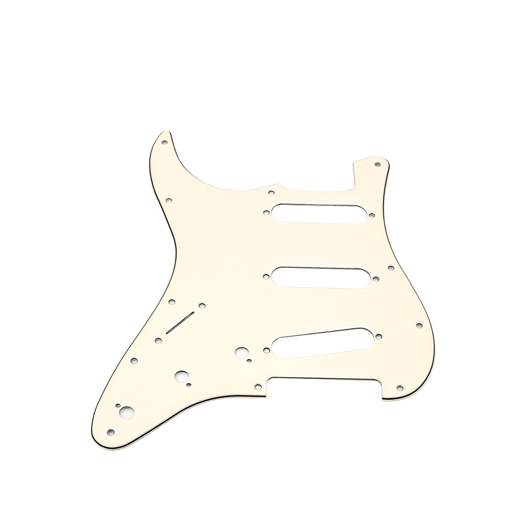 Stratocaster Style Electric Guitar Pickguard ST 3Ply 11-Hole Scratch Plate Cream Pearl PVC