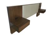 Walnut wood veneer with upholstery king size headboard with night stand of hotel